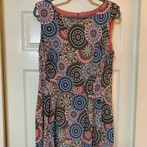 Connected Apparel Ladies Bright Pattern Dress, Size 12